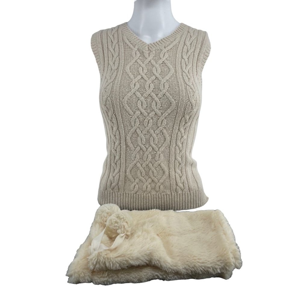 Chic 2 Women's Cream Faux Fur Infinity Loop Snood… - image 2